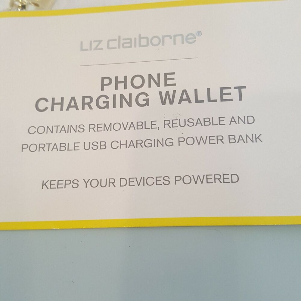 Liz Claiborne Phone Charging Wallet - Blue- Brand New Originally $50 - Picture 2 of 5